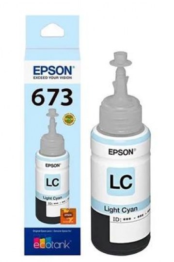 Botella Tinta Epson 673 Light Cyan Cian Original